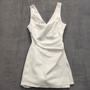 Chicme Dress Size S Women White Bodycon Mini Twist Front Built In Shorts